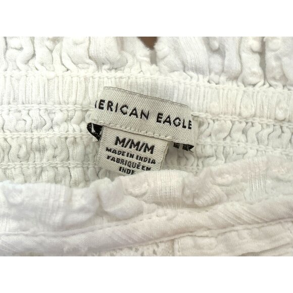 American Eagle Women's Bohemian Lace Cottagecore Cropped Tank Top Medium Ruffle - Picture 4 of 5